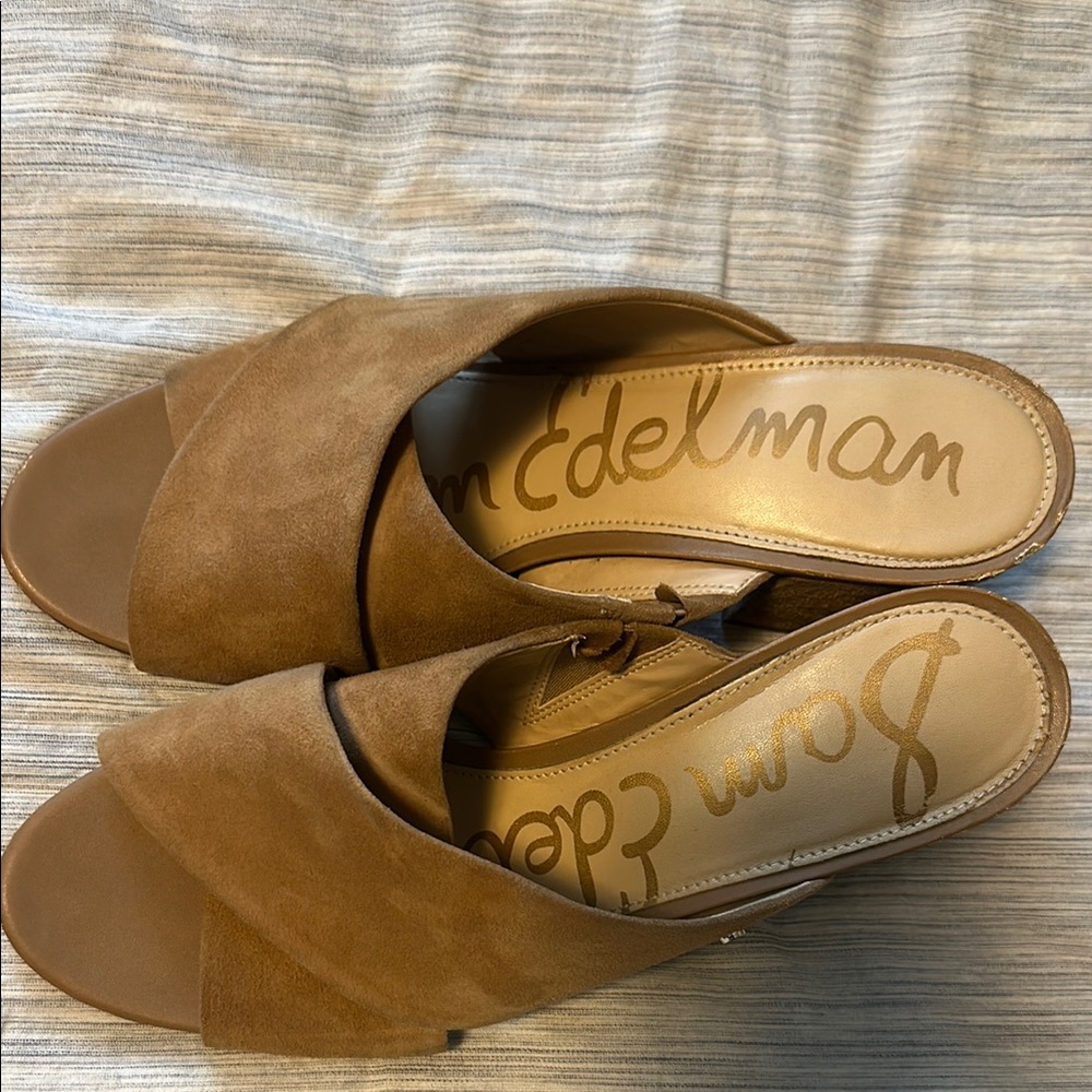 Sam Edelman Tan Mules Versatile Suede Slip-Ons